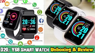 D20 and Y68 Smart Watch Unboxing and Review Information 4 U [upl. by Eylrahc778]