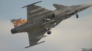 2013 Międzynarodowe Pokazy Lotnicze Radom Air Show‏  Czeski JAS 39C Gripen [upl. by Noyerb]