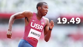 Erriyon Knighton runs 1949 for 200m [upl. by Rybma886]