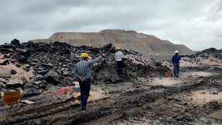 How a blasting happens in opencast coal mines  Open Cast mining blasting  Mining Blasting videos [upl. by Ssirk]