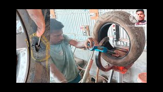 215  60 R 16 Tyre cut repair  Vulcanizing method  Easy Method [upl. by Enailuj]