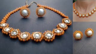 Stud Beaded Earrings  How To Make Beaded Necklace And Earrings [upl. by Reena53]