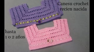 Canesu a crochet para recién nacida y un año tejidosbebe crochettutorial [upl. by Margarete296]