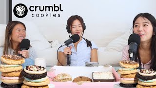 SISTER QampA WHILE TRYING ALL CRUMBL COOKIE FLAVORS [upl. by Inavoj940]