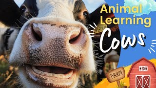 Cow Learning Videos 🐄  Cows Fun Facts 🐮  Cows Mooing 📣  Milking Cows 🥛  Cow Videos for Kids 🧐 [upl. by Gies553]