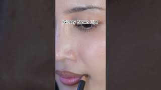 Brown lip liner  Brown lipgloss 🤎Using MAC Cork lip liner and Squirt plumping gloss in Lower Cut [upl. by Besnard]