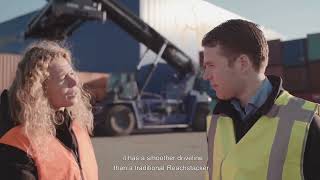 Kalmar Eco Reachstacker at work at Cabooter Group English Subtitles [upl. by Bore]