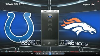 Madden NFL 15  Week 1 Simulation Colts vs Broncos [upl. by Esinereb]