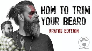 HOW TO TRIM YOUR BEARD  KRATOS EDITION  with GQs Matty Conrad [upl. by Ayaet]