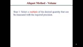 The Aliquot Method [upl. by Alfred544]