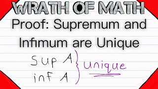 Proof Supremum and Infimum are Unique  Real Analysis [upl. by Berliner]