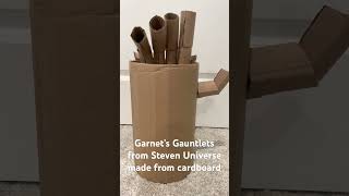 I made Garnets Gauntlets from Cardboard stevenuniverse garnet cardboard craft art [upl. by Sugihara823]