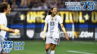 WNT vs Trinidad amp Tobago Christen Press Second Goal  Dec 10 2015 [upl. by Frankel300]