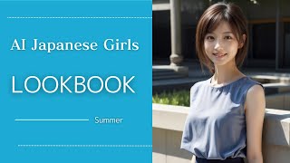 ai Japanese girls Summer Fashion Lookbook [upl. by Hoffarth647]