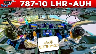 Etihad Boeing 78710 Cockpit London Heathrow🇬🇧 to Abu Dhabi🇦🇪 [upl. by Endres]