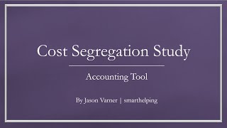 Cost Segregation Study Template 2 versions [upl. by Savart]