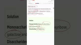 Classify the following into monosaccharides and disaccharidesRibose 2deoxyribose maltose galact [upl. by Inoue858]