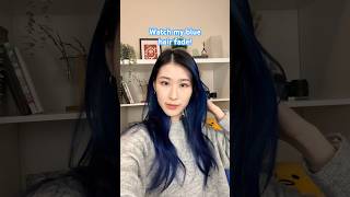 Watch my blue hair fade bluehair hairdyeing diyhaircolour [upl. by Dieball]