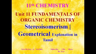 Stereoisomerism  Geometrical in Tamil  Fundamentals of Organic chemistry  11th Chemistry [upl. by Seppala558]