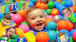 BALL PIT IN OUR HOUSE Kids Get 22k FUNnel Vision Family Fun Indoor Activities [upl. by Latyrc]