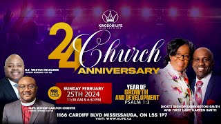 Kingdom Life Ministries 24th Anniversary Service Suff Bishop Carlton Christie [upl. by Allenotna]