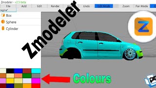 How to addpaint Colours on Cars using Zmodeler Android [upl. by Towrey]