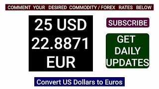 1 Us Dollar to Euro Exchange Rates Today EUR USD [upl. by Navis520]