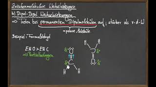 Zwischenmolekulare WWs  DipolDipol und Wasserstoffbrücken [upl. by Luemas139]