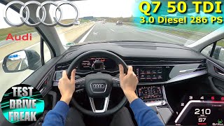 2022 Audi Q7 50 TDI Quattro 286 PS TOP SPEED AUTOBAHN DRIVE POV [upl. by Rogergcam728]