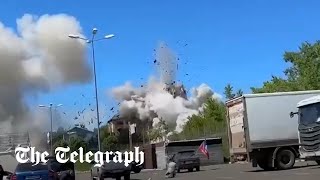 Ukraine strikes Russianoccupied Donetsk region [upl. by Eilesor566]