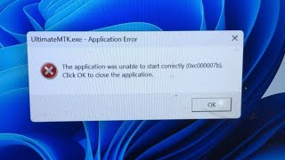 The application was unable to start correctly 0xc000007b Click OK to close the application [upl. by Januisz]