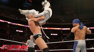 Los Matadores amp Torito vs Kidd Cesaro amp Natalya – Interspecies Match Raw March 23 2015 [upl. by Countess728]