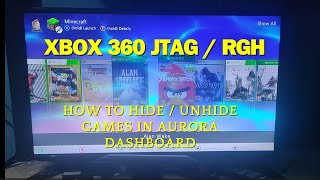 XBOX 360  How to hide  unhide games on aurora dashboard [upl. by Hsetim636]