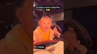 Babies reaction to hibachi fire 🤣 Cute and hilarious 😅 [upl. by Nasho]