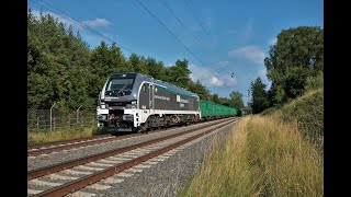 Starkenberger Stadler Eurodual 159 2120 mit Sandzug unter Fahrdraht in Hanau Rauschwald mit Sandzug [upl. by Aciretahs]