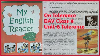 On Tolerance DAV Class8 English Reader [upl. by Ray]