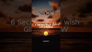 6 Secrets Boys Wish Girls Knew  Psychology Facts 🤗 shorts [upl. by Eloci]