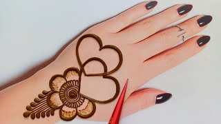 Beautiful simple heart shape mehndi design  Easy mehndi design  Mehndi designs  Mehandi design [upl. by Mahan831]