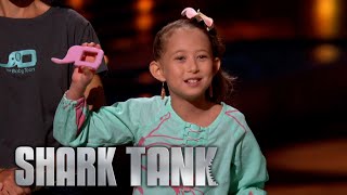 Shark Tank US  10YearOld Entrepreneur Wows Sharks With Her Baby Spoon Product [upl. by Seumas]