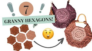 Easy Seven Hexagon Crochet Bag Pattern  Quick Project [upl. by Garda]