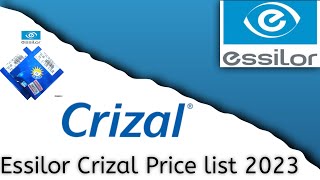 Crizal Lenses Price List 2023  Essilor Price List 👓 [upl. by Vezza]