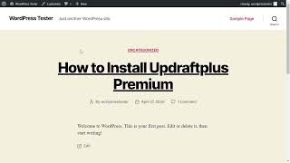 How to Install Updraftplus Premium Auto Backup for WordPress [upl. by Calle939]