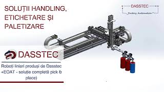 Roboții liniari produși de Dasstec  automatizări pentru handling etichetare și paletizare [upl. by Cloris976]