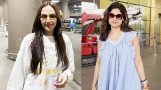 Shamita Shetty amp Esha Deol Spotted At Mumbai Airport [upl. by Enttirb]