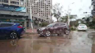 An immersive journey through the streets of Haikou China after the passage of Typhoon YAGI PART 1 [upl. by Ahsetan]