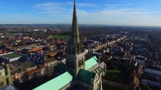 Chichester Cathedral An Aerial View [upl. by Ahsekam]