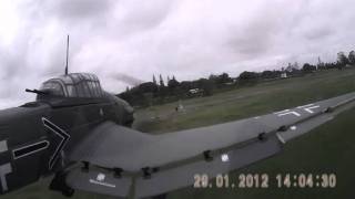 FMS JU87 Stuka dive bombing a passing car [upl. by Abihsat84]