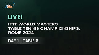 LIVE  T8  Day 1  ITTF World Masters Championships Rome 2024 [upl. by Jezrdna244]