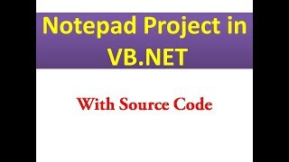 How to create Notepad in VBNet  mini Project [upl. by Ahsirtal]