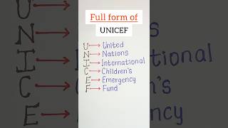 Full Form of UNICEF 📝  shorts unicef fullforms [upl. by Demmy]